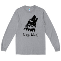 Heather Grey stay wild Long Sleeve Tee - Unal Design