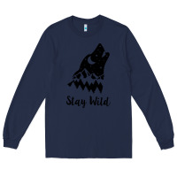Navy stay wild Long Sleeve Tee - Unal Design