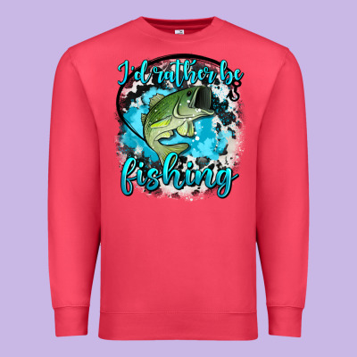 I D Rather Be Fishing Premium Sweatshirt Designed By Adodesignshop