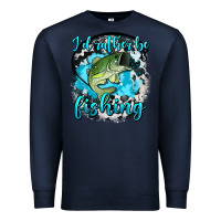 Navy i d rather be fishing Premium Sweatshirt - AdoDesignShop