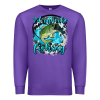Purple i d rather be fishing Premium Sweatshirt - AdoDesignShop