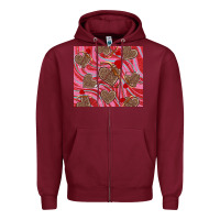 Burgundy valentine's day hearts bow and arrow Zipper Hoodie - RanaPortraitStore