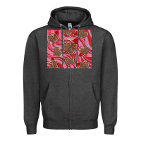 Charcoal Heather valentine's day hearts bow and arrow Zipper Hoodie - RanaPortraitStore