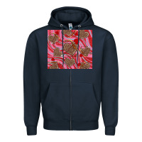 Navy valentine's day hearts bow and arrow Zipper Hoodie - RanaPortraitStore