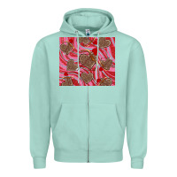 Seafoam valentine's day hearts bow and arrow Zipper Hoodie - RanaPortraitStore