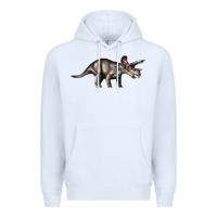 White Triceratops Horridus Premium Hoodie - LillyAllenDesigns
