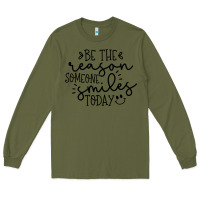 Army Green smile Long Sleeve Tee - Unal Design
