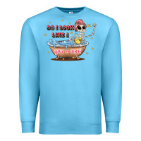 Ocean Blue do i look like i give a duck Premium Sweatshirt - JahusDesignShop