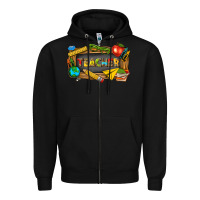Black teacher Zipper Hoodie - texasbilliewilder