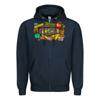 Navy teacher Zipper Hoodie - texasbilliewilder