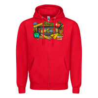 Red teacher Zipper Hoodie - texasbilliewilder
