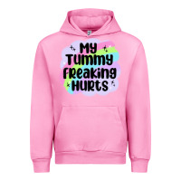 Fuchsia Pink my tummy freaking hurts Urban Hoodie - MaliasSmallBusiness