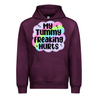 Mauve Wine my tummy freaking hurts Urban Hoodie - MaliasSmallBusiness
