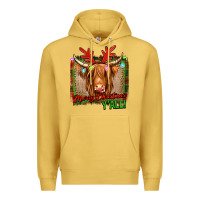 Antique Gold merry christmas y'all highland cow Premium Hoodie - Jasminsmagicworld