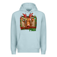 Blue Mist merry christmas y'all highland cow Premium Hoodie - Jasminsmagicworld