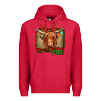 Cardinal merry christmas y'all highland cow Premium Hoodie - Jasminsmagicworld
