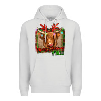 Dove Grey merry christmas y'all highland cow Premium Hoodie - Jasminsmagicworld