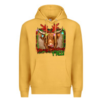 Mustard merry christmas y'all highland cow Premium Hoodie - Jasminsmagicworld