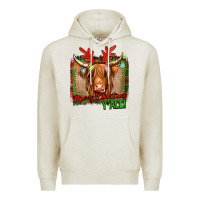 Oatmeal Heather merry christmas y'all highland cow Premium Hoodie - Jasminsmagicworld