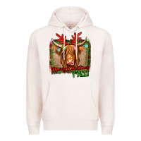 Pale Pink merry christmas y'all highland cow Premium Hoodie - Jasminsmagicworld