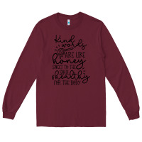 Burgundy kind Long Sleeve Tee - Unal Design