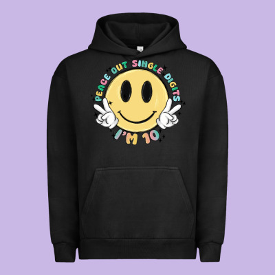 Peace Out Single Digits Im 10 Urban Hoodie Designed By Maliassmallbusiness