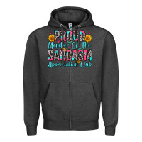 Charcoal Heather proud member of the sarcasm appreciation club Zipper Hoodie - Zillion Design Studio