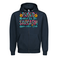 Navy proud member of the sarcasm appreciation club Zipper Hoodie - Zillion Design Studio