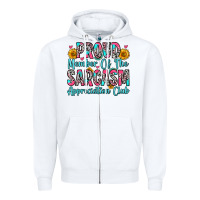 White proud member of the sarcasm appreciation club Zipper Hoodie - Zillion Design Studio