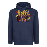 Navy hello fall Heavyweight Hoodie - CowhideDigitalArt