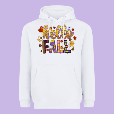 Hello Fall Heavyweight Hoodie Designed By Cowhidedigitalart