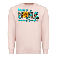 Pale Pink being a nana makes my life complete Premium Sweatshirt - AdoDesignShop