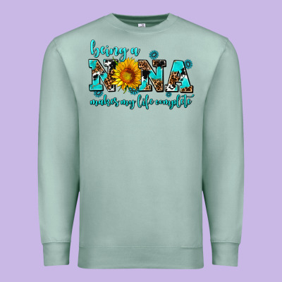 Being A Nana Makes My Life Complete Premium Sweatshirt Designed By Adodesignshop