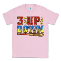 Bubblegum Pink 3 up 3 down softball Classic Tee - texasbilliewilder