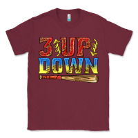 Burgundy 3 up 3 down softball Classic Tee - texasbilliewilder