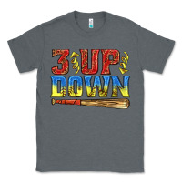 Charcoal Heather 3 up 3 down softball Classic Tee - texasbilliewilder
