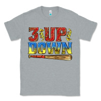Heather Grey 3 up 3 down softball Classic Tee - texasbilliewilder