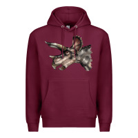Burgundy Triceratops Horridus Face Premium Hoodie - LillyAllenDesigns