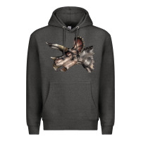 Charcoal Heather Triceratops Horridus Face Premium Hoodie - LillyAllenDesigns