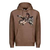 Chestnut Triceratops Horridus Face Premium Hoodie - LillyAllenDesigns