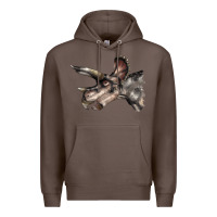 Coffee Triceratops Horridus Face Premium Hoodie - LillyAllenDesigns