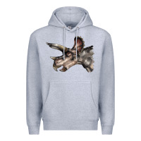 Heather Grey Triceratops Horridus Face Premium Hoodie - LillyAllenDesigns