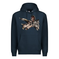 Navy Triceratops Horridus Face Premium Hoodie - LillyAllenDesigns