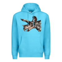 Ocean Blue Triceratops Horridus Face Premium Hoodie - LillyAllenDesigns