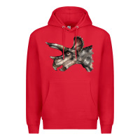 Red Triceratops Horridus Face Premium Hoodie - LillyAllenDesigns