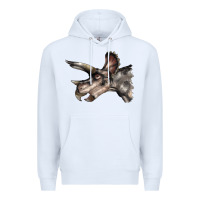 White Triceratops Horridus Face Premium Hoodie - LillyAllenDesigns