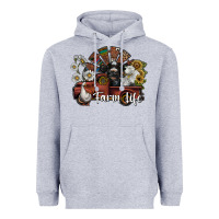 Heather Grey farm life Heavyweight Hoodie - SublimationCraftShop