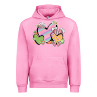 Fuchsia Pink easter hearts Urban Hoodie - MaliasSmallBusiness