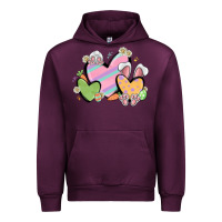 Mauve Wine easter hearts Urban Hoodie - MaliasSmallBusiness
