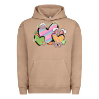 Pigment Burro easter hearts Urban Hoodie - MaliasSmallBusiness